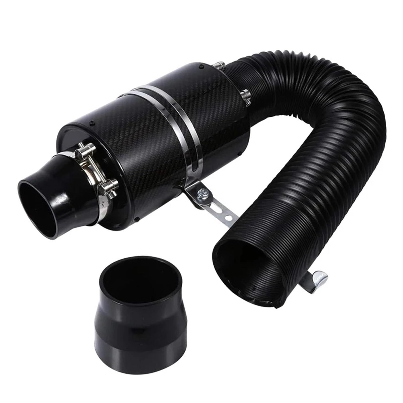 Auto-Lufteinlassrohr Universal Racing Luftfilterkasten Carbon Filber Cold Feed Induction Kit Air Intake Kit 76MM 3 Zoll Ohne Lüfter Lufteinlässe von RXRJSU