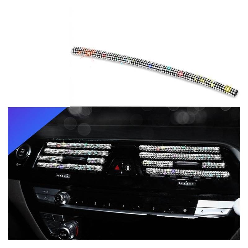 Innen Dekoration Aufkleber Auto-Innenausstattung Diamant Auto Klimaanlage Steckdose Dekorative Streifen Universal U Form Clip Strass Kühlergrill Aufkleber Automobilinnenraum von RXRJSU