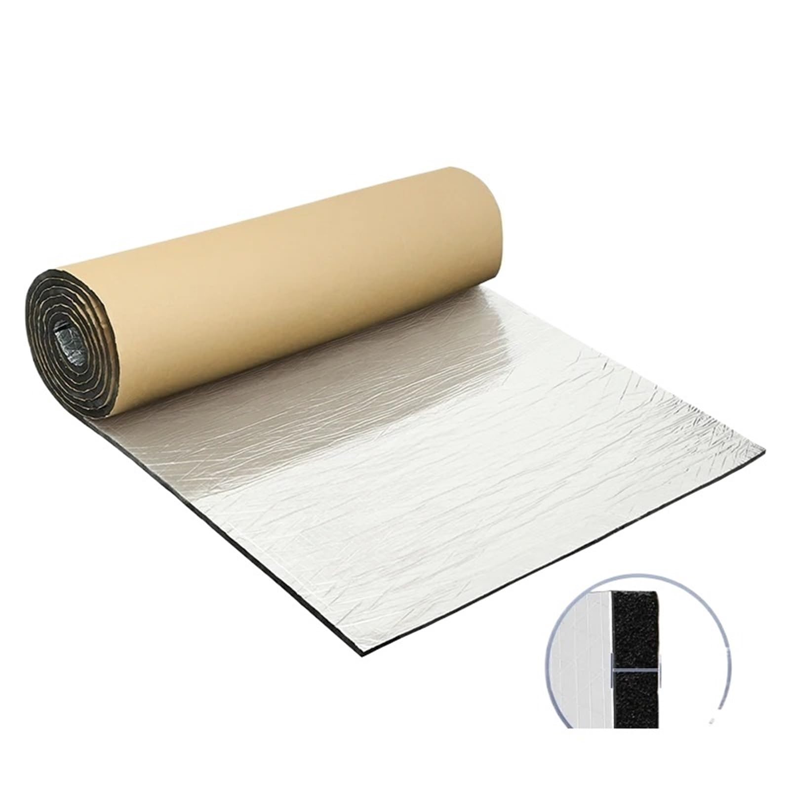 Schallschutz 1 Rolle 4 Mm 18 Sqft 40 X 420 cm Schalldämmende Auto-Aluminiumfolie Schaum Wärmedämpfung Pad Universal Akustische Isolierung Matten Schallschutzmatte(5mm 100x30cm3.2sqft) von RXRJSU