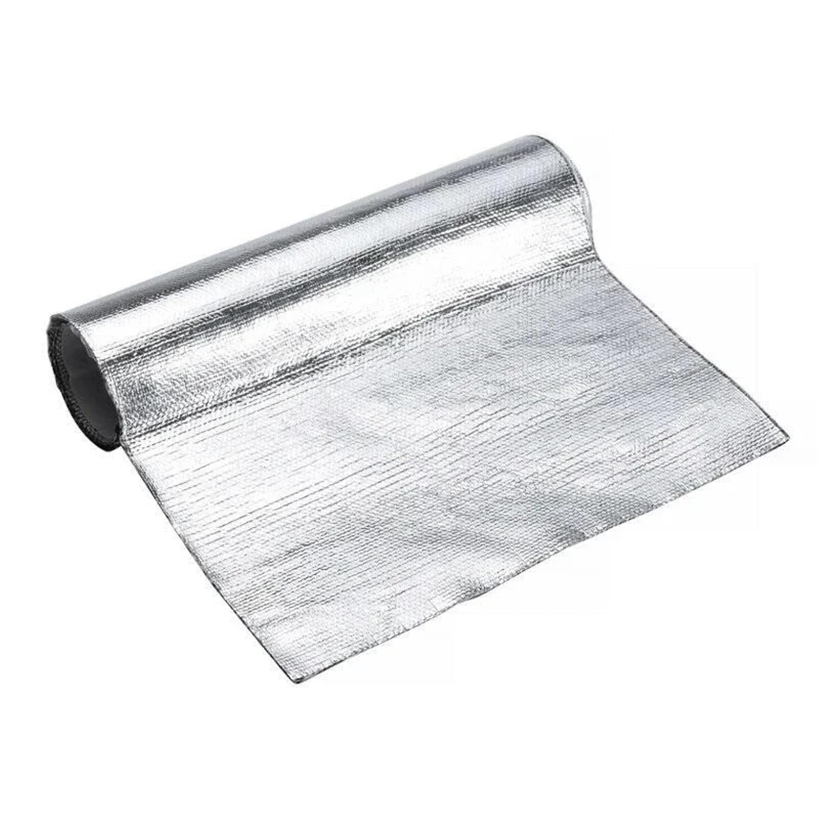 Schallschutz Hitzebeständiges Fiberglas- Und Aluminiumfolienband, Wasserdicht, Selbstklebend, Für Die Wärmedämmung Automobilbereich, Hochtemperaturisolierung Schallschutzmatte(30x120cm -Silver) von RXRJSU