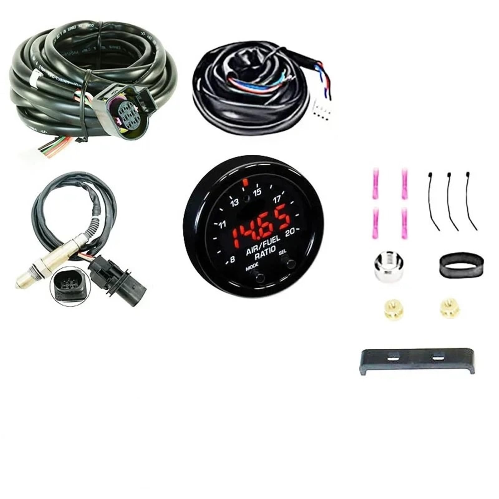 Stickoxid NOX Sensor Für Cummins 30-0300 30-4110 X-Serie Breitband O2 Luft Kraftstoff Verhältnis Gauge Kit Abgas Sauerstoff Sensor Stickoxidsensor(30-0300 BK Decal) von RXRJSU