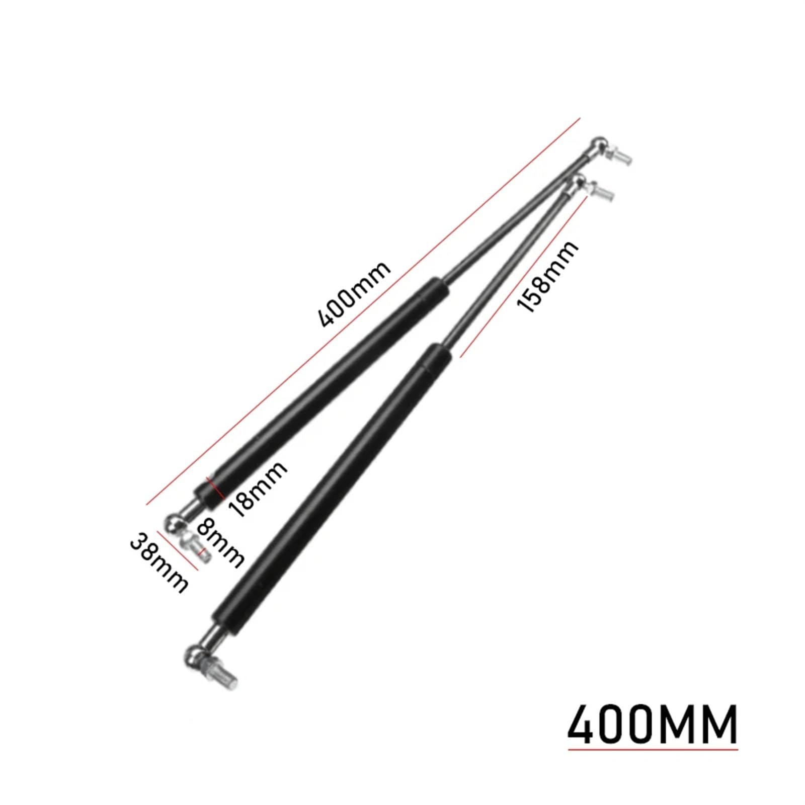 Vorne Haubenstreben Universal 300-600mm 300N Heckklappe Heckklappe Stoßdämpfer Lift Auto Gasfeder Stützstange Streben Frontabdeckung Motorhaube Motorhaubendämpfer(400mm) von RXRJSU