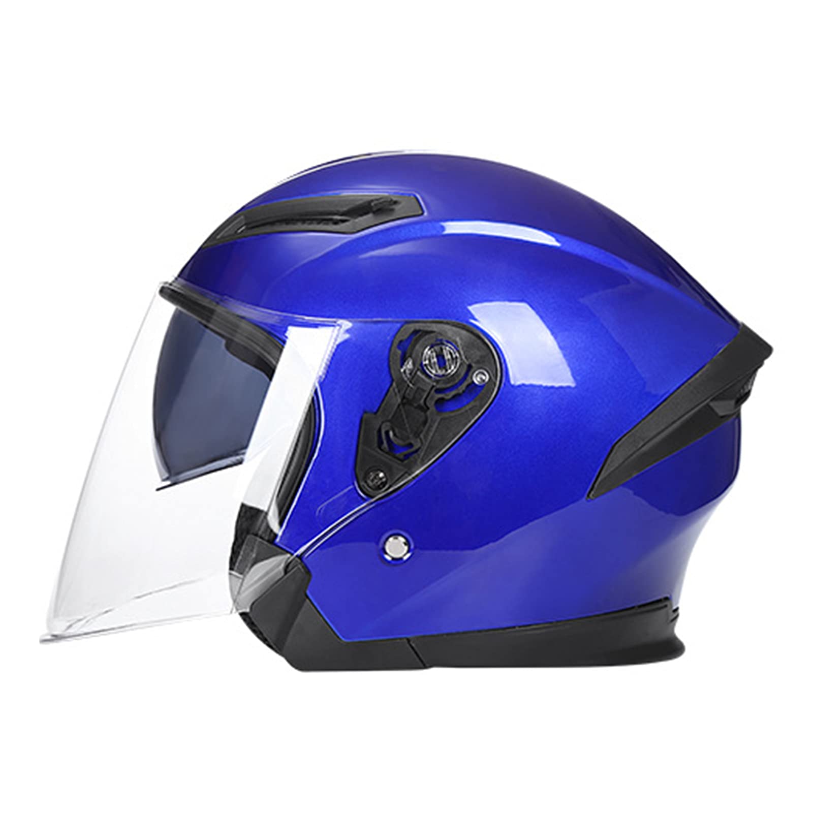 Erwachsener Motorradhelm mit Doppelvisier Jet-Helm Vintage Pilot Helmet, Bestehen Sie den Kollisionstest, um die Verkehrssicherheit zu Gewährleiste ECE-Zertifizierung,Blau,XXL von RYDZCLH