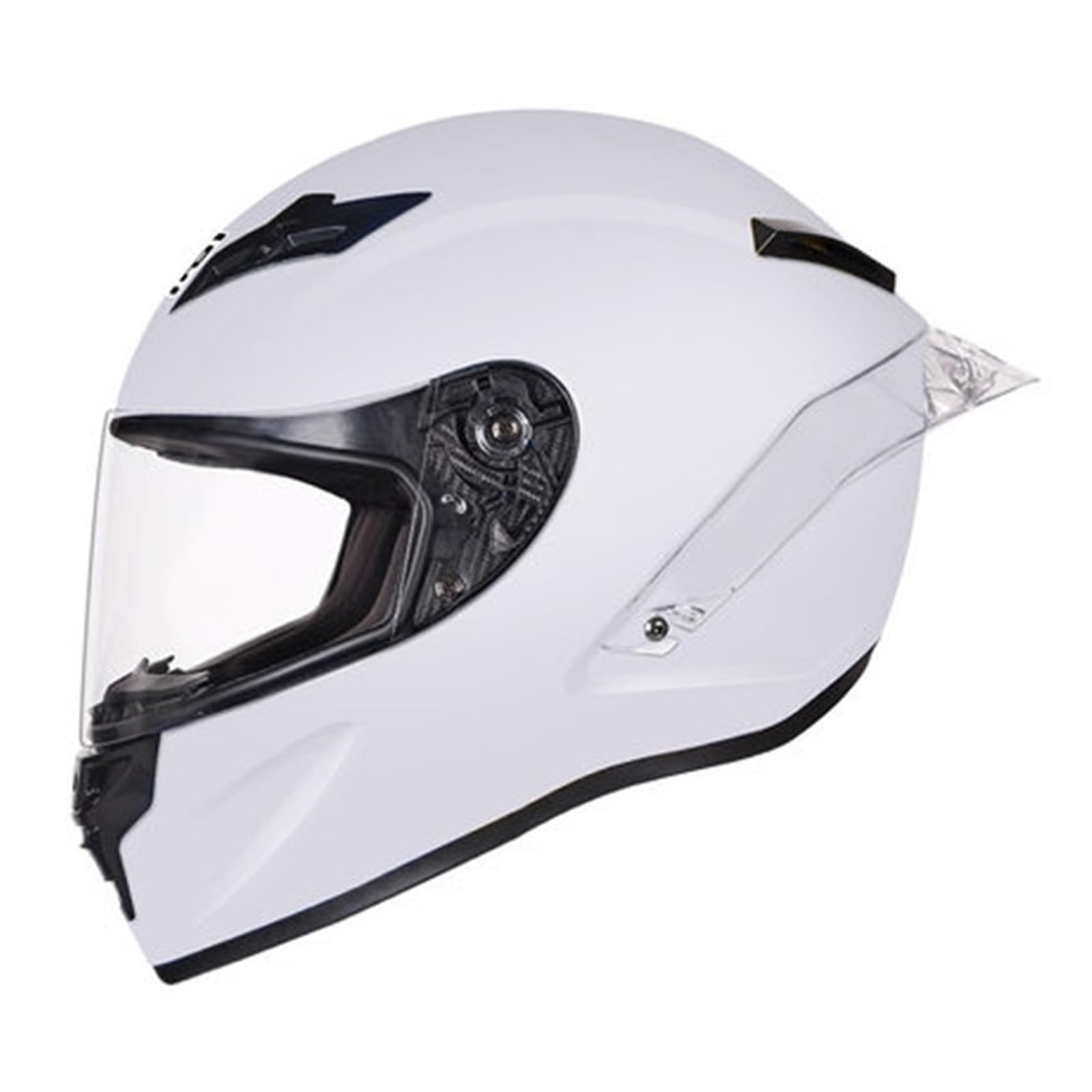 Integralhelm Für Motorradfahrer, DOT-Zertifiziert, Leichte ABS-Schale, Integralhelm Für Motorradfahrer Für Männer Und Frauen, Straßenfahrradhelm,White 1,L 59~60cm von RYDZCLH