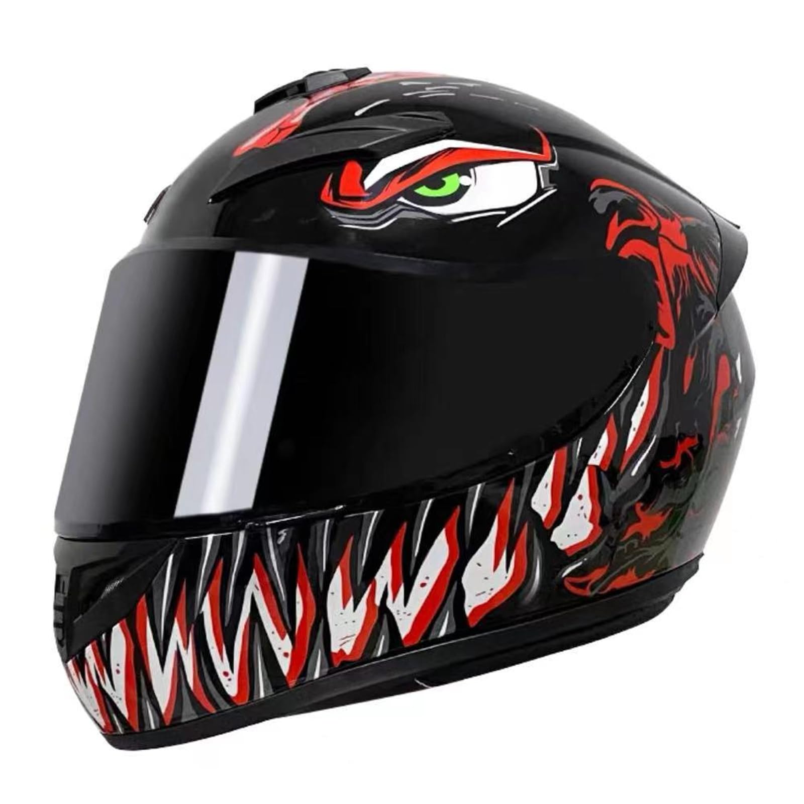 Integralhelm Mit Visier Für Motorradfahrer Für Männer Und Frauen, DOT-Zugelassener Motorradhelm Für Straßenmotorräder Motorradhelm Mit Getöntem Visier,Rot,M 55~56cm von RYDZCLH