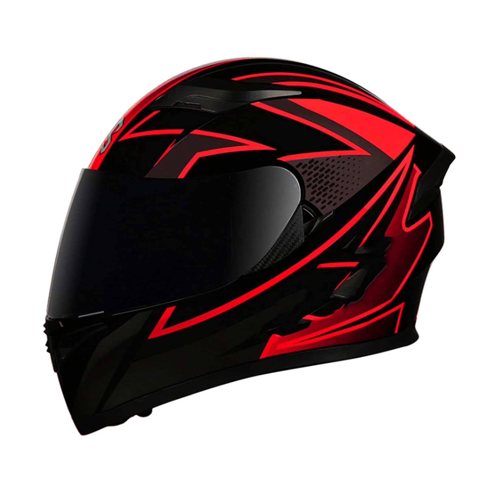 Integralhelm Motorradhelm Flip-Up Modular-Helm Sturzhelm Rollerhelm Erwachsener Herren & Damen Klapphelm Full-Face Motorcycle Helmet Stoßfester Mopedhelm DOT/ECE-Zertifizierung,Red 2,M von RYDZCLH