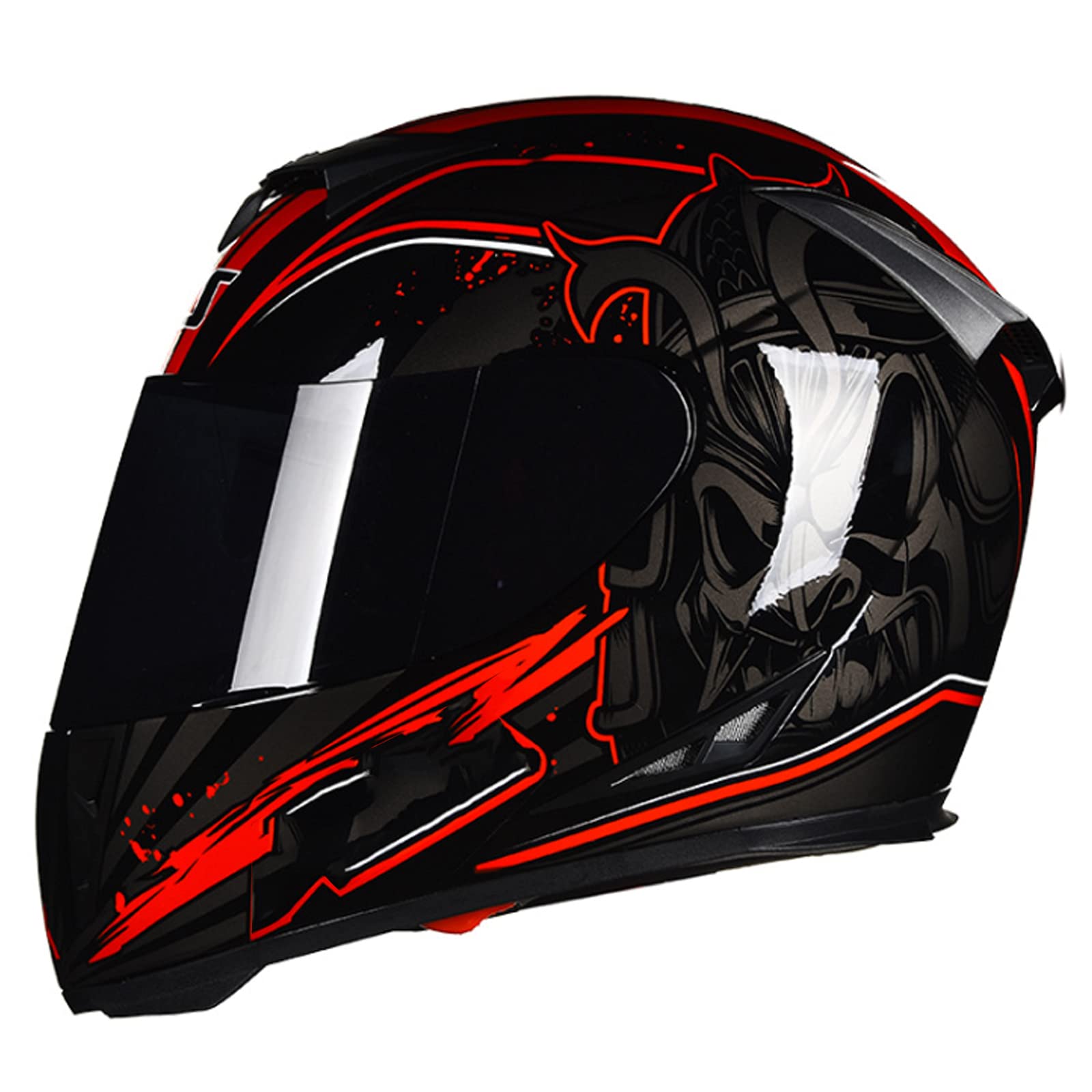 Integralhelm Motorradhelm Modular-Helm Rollerhelm Erwachsener Herren & Damen Flip-Up Helm Sturzhelm Jet Helm Atmungsaktiver Mopedhelm Klapphelm ECE-Zertifizierung,Rot,XL von RYDZCLH