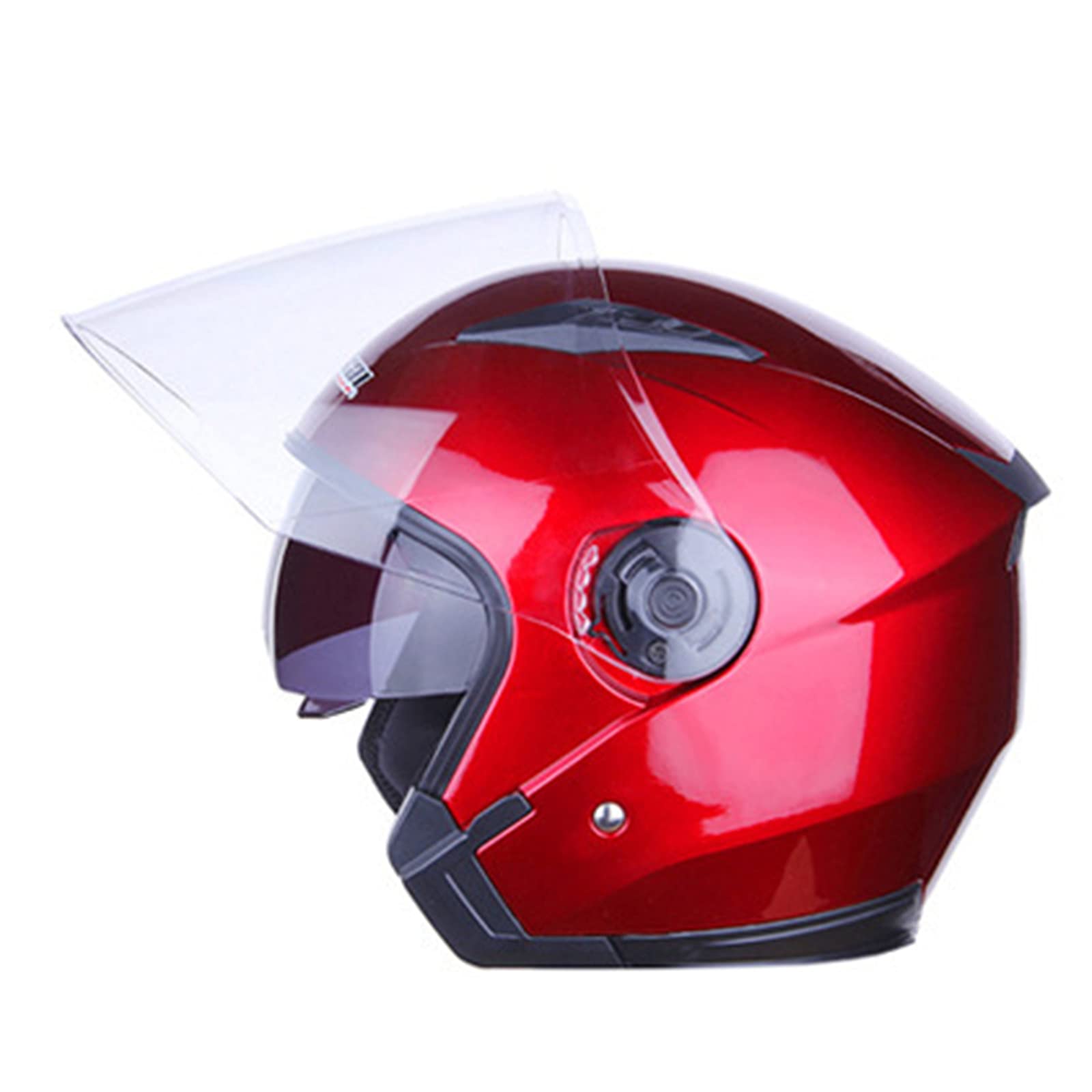 Jet Motorrad-Helm Erwachsener Motorradhelm Rollerhelm Mit Doppelvisier Jethelm Herren & Damen Atmungsaktiver Mopedhelm Scooter Moped Mofa Helm Offenes Helm ECE/DOT Zertifiziert,Rot,M von RYDZCLH