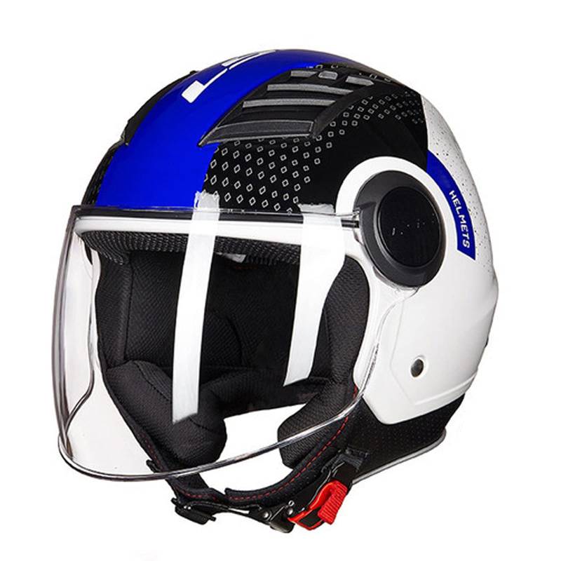 Jethelm Erwachsener Motorradhelm Rollerhelm Mit Visier Jethelm Herren & Damen Retro Vintage Pilot Biker Helmet Scooter Moped Mofa Offenes Jet Helm Stoßfester Helm ECE Zertifiziert,White 2,4XL von RYDZCLH