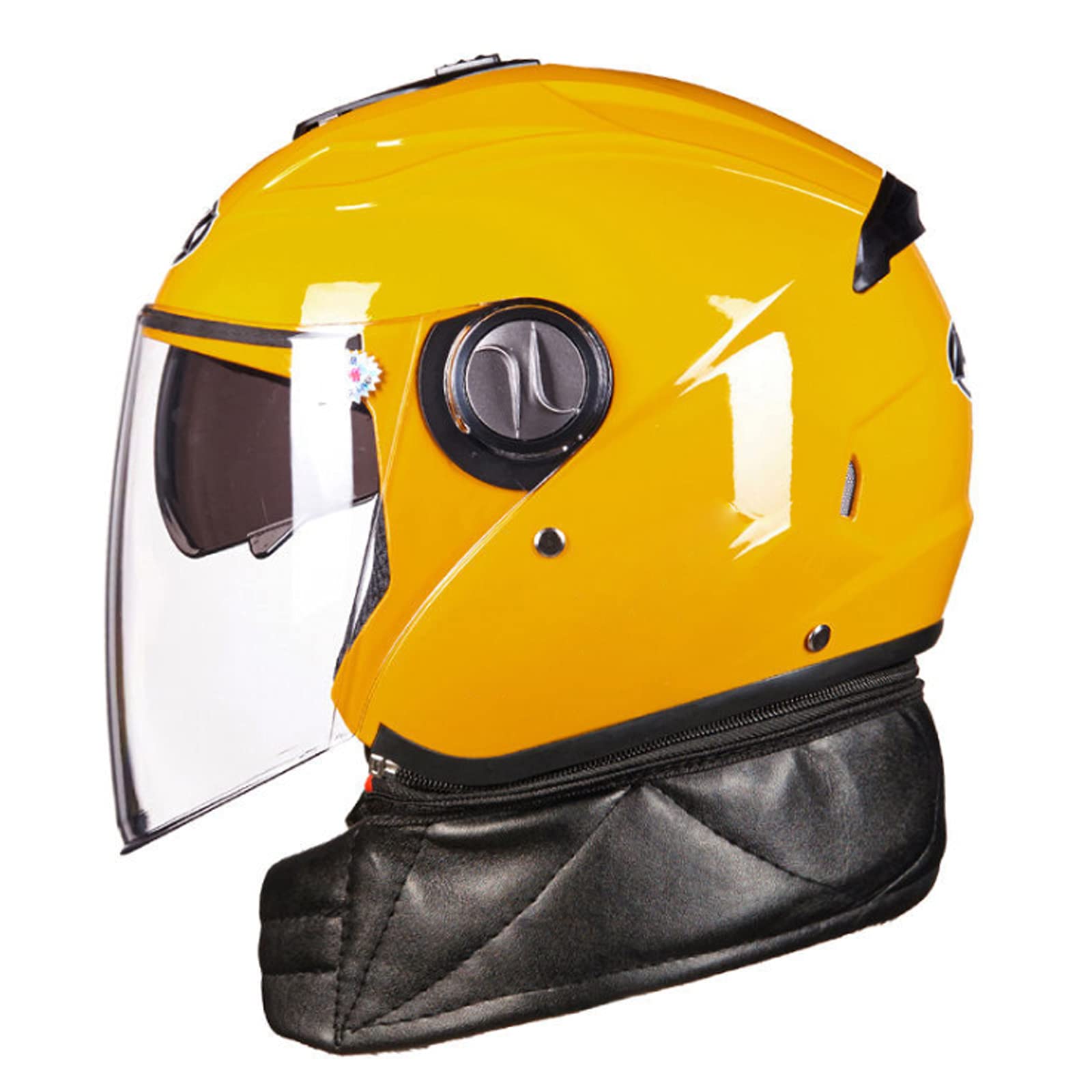 Jethelm Motorrad Roller Offenes Helm Erwachsener Scooter Moped Mofa Helm Sturzhelm Herren Damen Retro Vintage Pilot Biker Helmet Mit Doppelvisier Sonnenblende DOT/ECE-Zertifizierung,Gelb von RYDZCLH