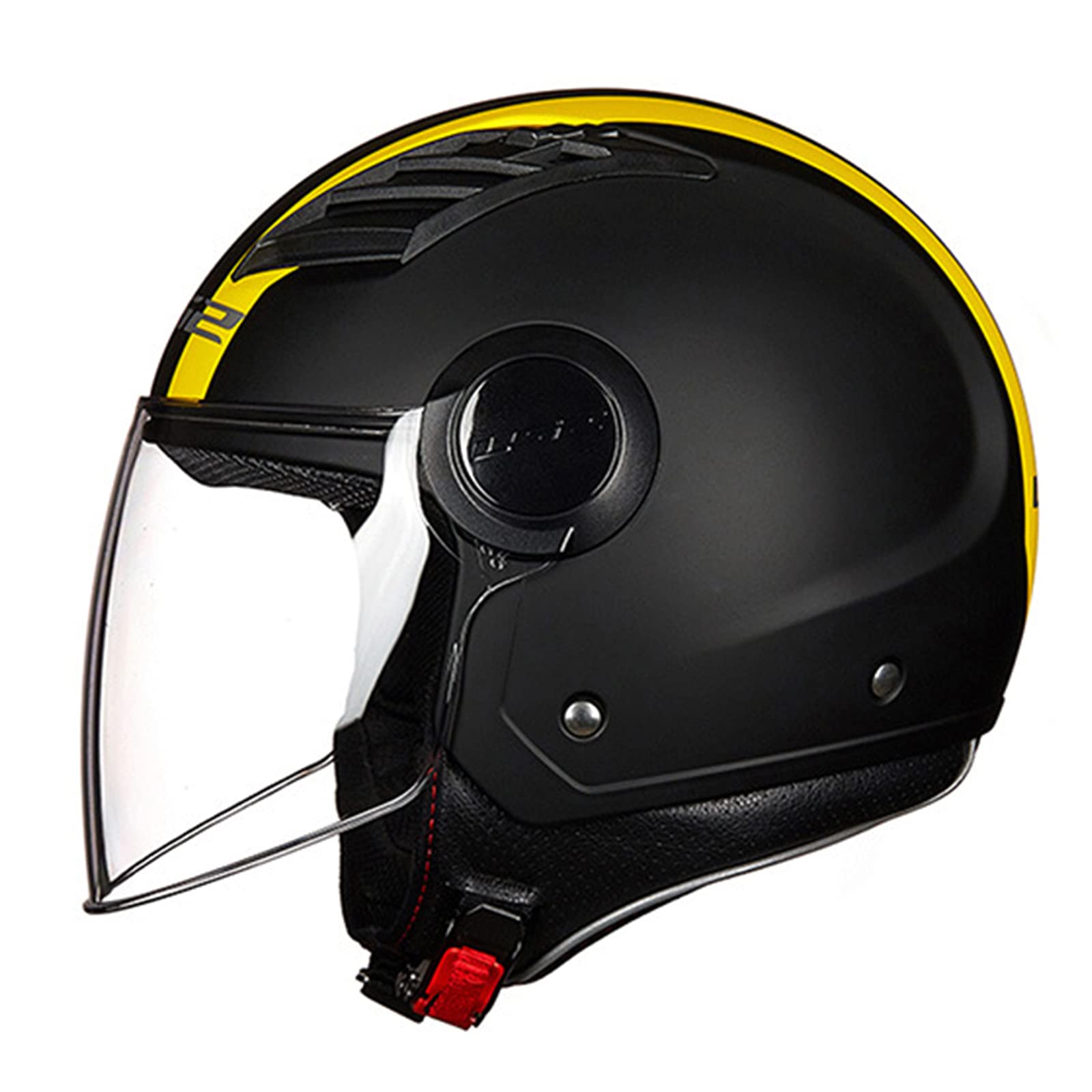 Jethelm Motorrad Roller Offenes Helm Scooter Moped Mofa Helm Herren Damen Erwachsener Motorradhelm Retro Vintage Pilot Biker Atmungsaktiver Helmet Mit Visier ECE/DOT Zertifiziert ,Matt Black,4XL von RYDZCLH