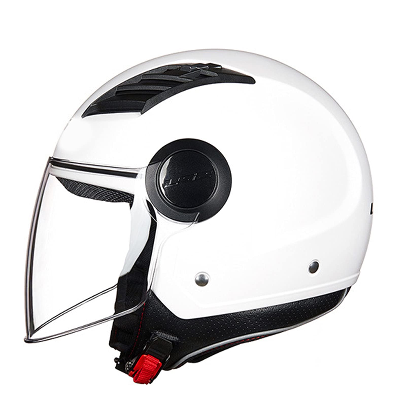 Jethelm Motorrad Roller Offenes Helm Scooter Moped Mofa Helm Herren Damen Erwachsener Motorradhelm Retro Vintage Pilot Biker Atmungsaktiver Helmet Mit Visier ECE/DOT Zertifiziert ,White 1,4XL von RYDZCLH