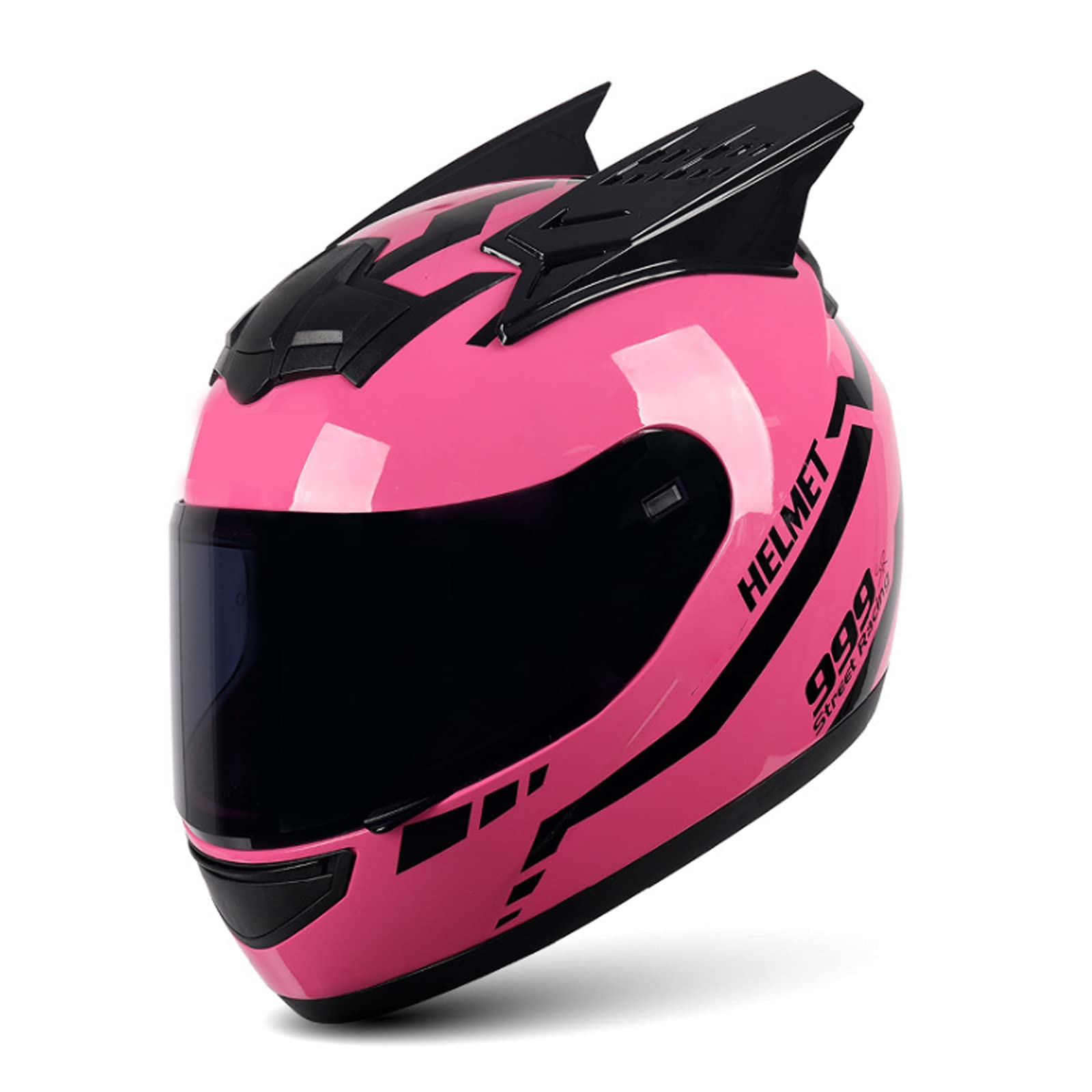 Modularer Motorradhelm Vollgesichts-Motorradhelm Mit Hupen Und Hochklappbarem Visier, Motorrad-Moped-Straßenrad-Rennhelm Für Männer Und Frauen DOT / ECE-Zulassung,Rosa,S von RYDZCLH