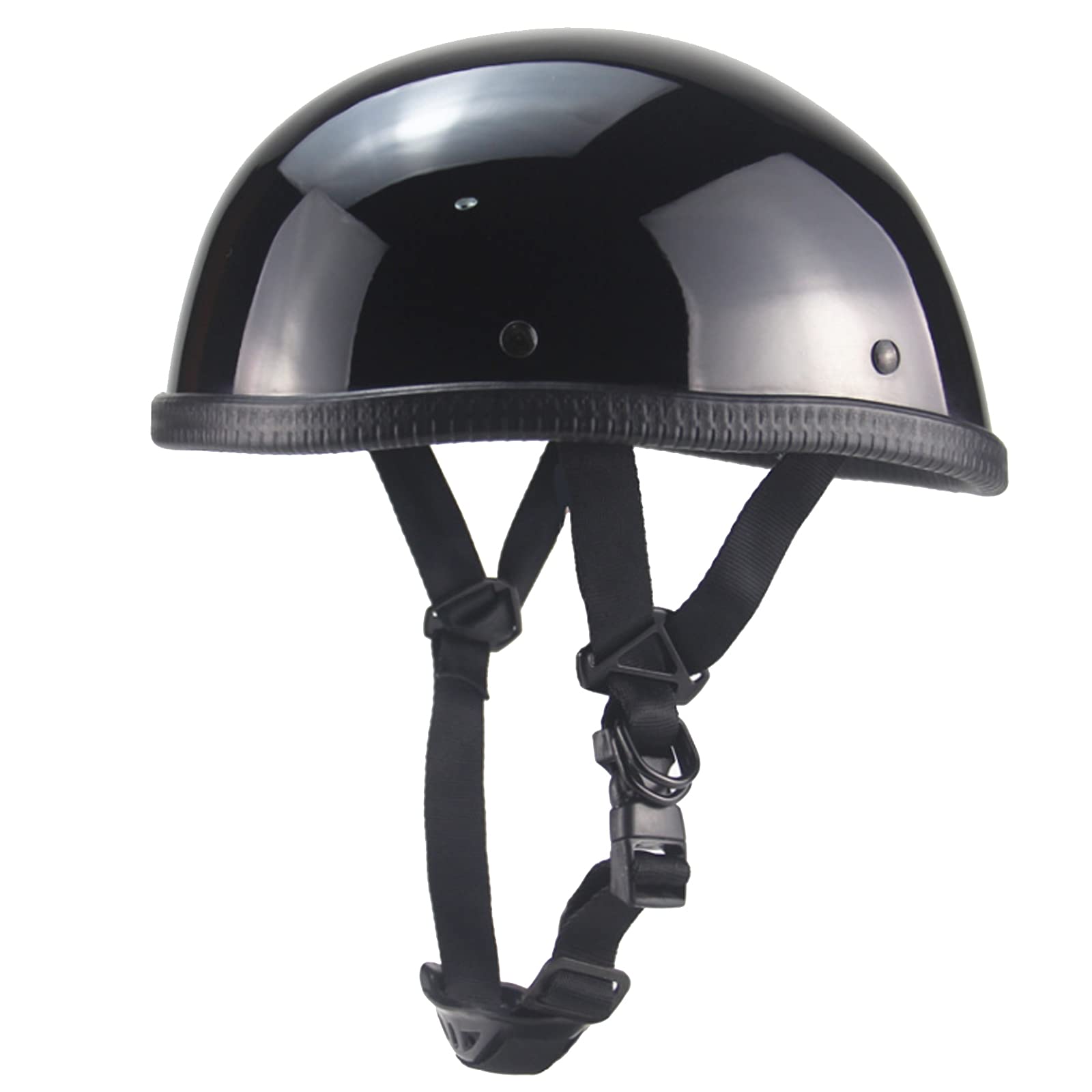 Motorrad Helm Retro Stil Motorradhelm ABS + Baumwolle Motorrad Halbhelm Halbschale Jet-Helm Retro Offenes Brain-Cap Helm Für Damen Herren DOT/ECE-Zertifizierung,Bright Black,M von RYDZCLH