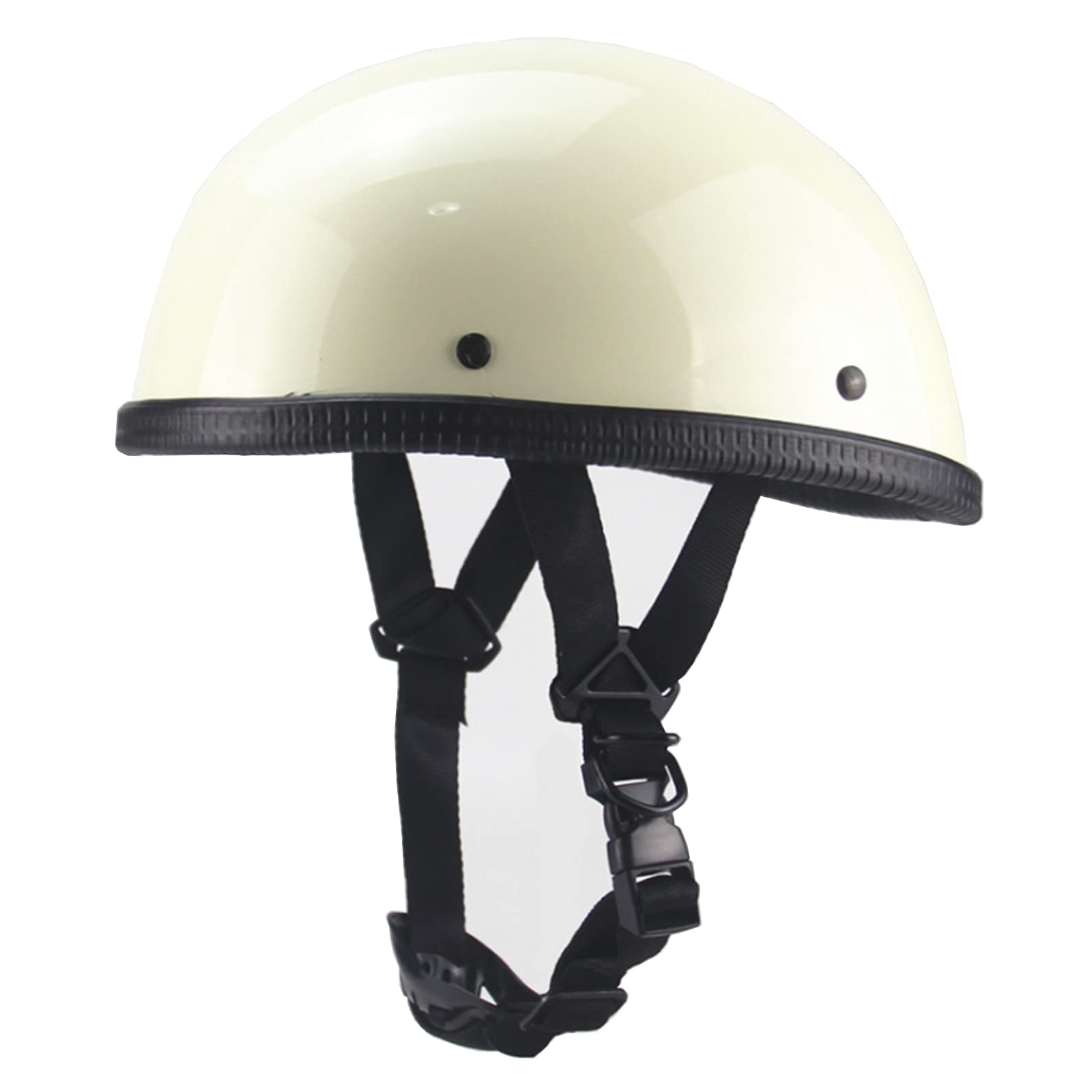 Motorrad Helm Retro Stil Motorradhelm ABS + Baumwolle Motorrad Halbhelm Halbschale Jet-Helm Retro Offenes Brain-Cap Helm Für Damen Herren DOT/ECE-Zertifizierung,Weiß,L von RYDZCLH