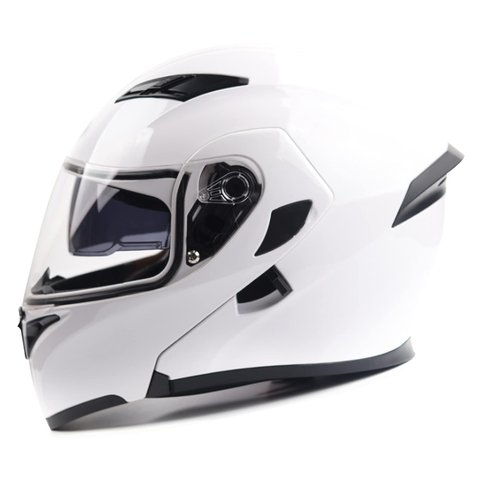 Motorrad-Integralhelm Integralhelme Modular-Helm Flip-Up Jet Helm Rollerhelm Herren Damen Sturzhelm Full-Face Motorcycle Helmet Klapphelm Atmungsaktiver Mopedhelm ECE-Zertifizierung,Weiß,XL von RYDZCLH