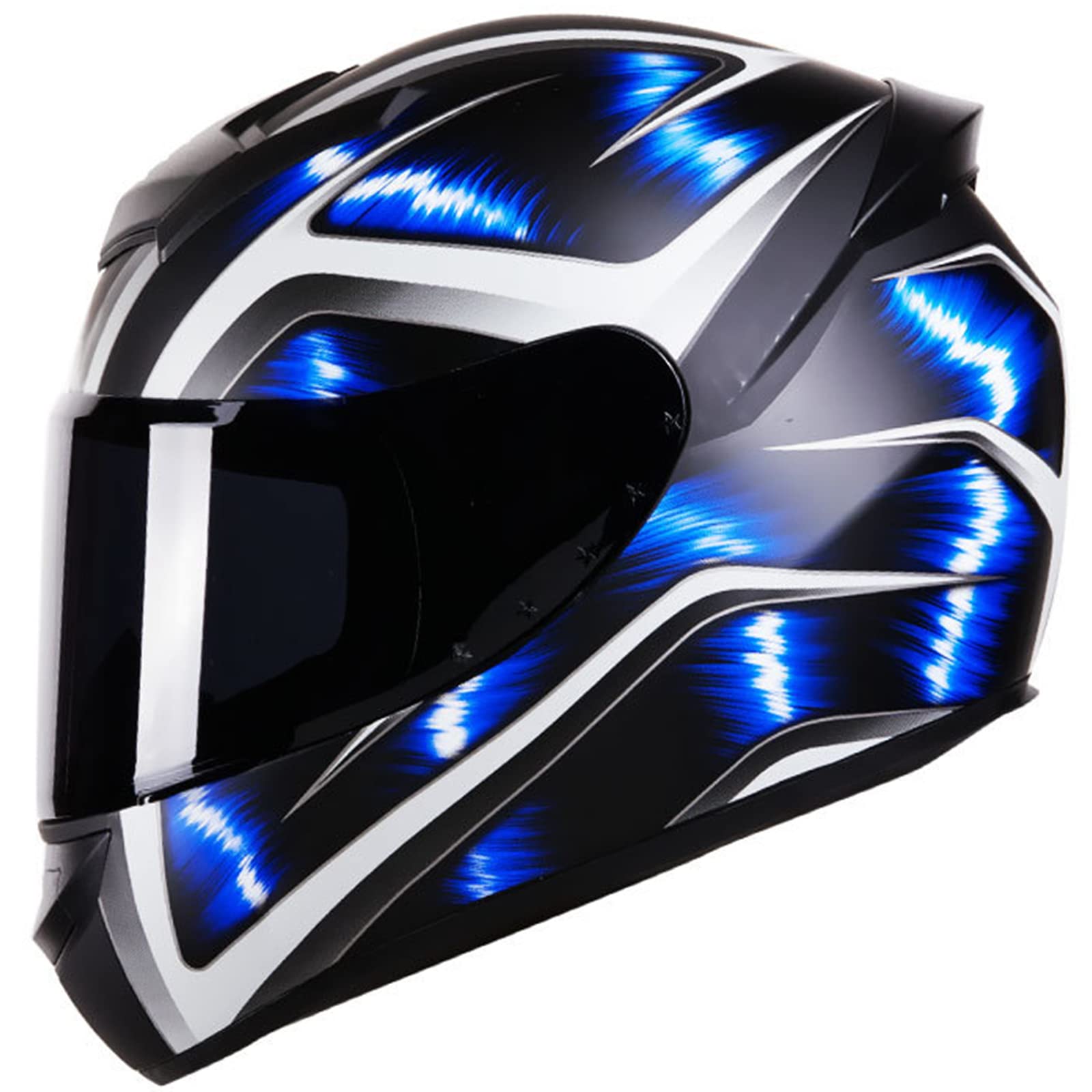 Motorradhelm, Unisex-Erwachsene, Vollgesichts-Motorradhelm mit getöntem Visier, Sonnenschutz, DOT/ECE-zugelassen für alle Jahreszeiten,A,XXL von RYDZCLH