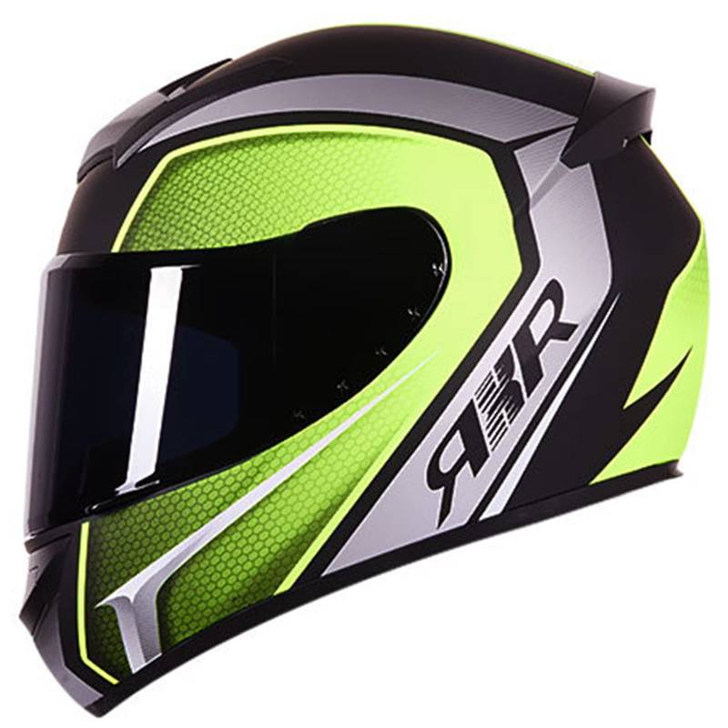 Motorradhelm mit getöntem Visier Full Face Street Helm Motorrad Moped Scooter Helm für Herren Damen DOT/ECE zugelassen,A,M von RYDZCLH