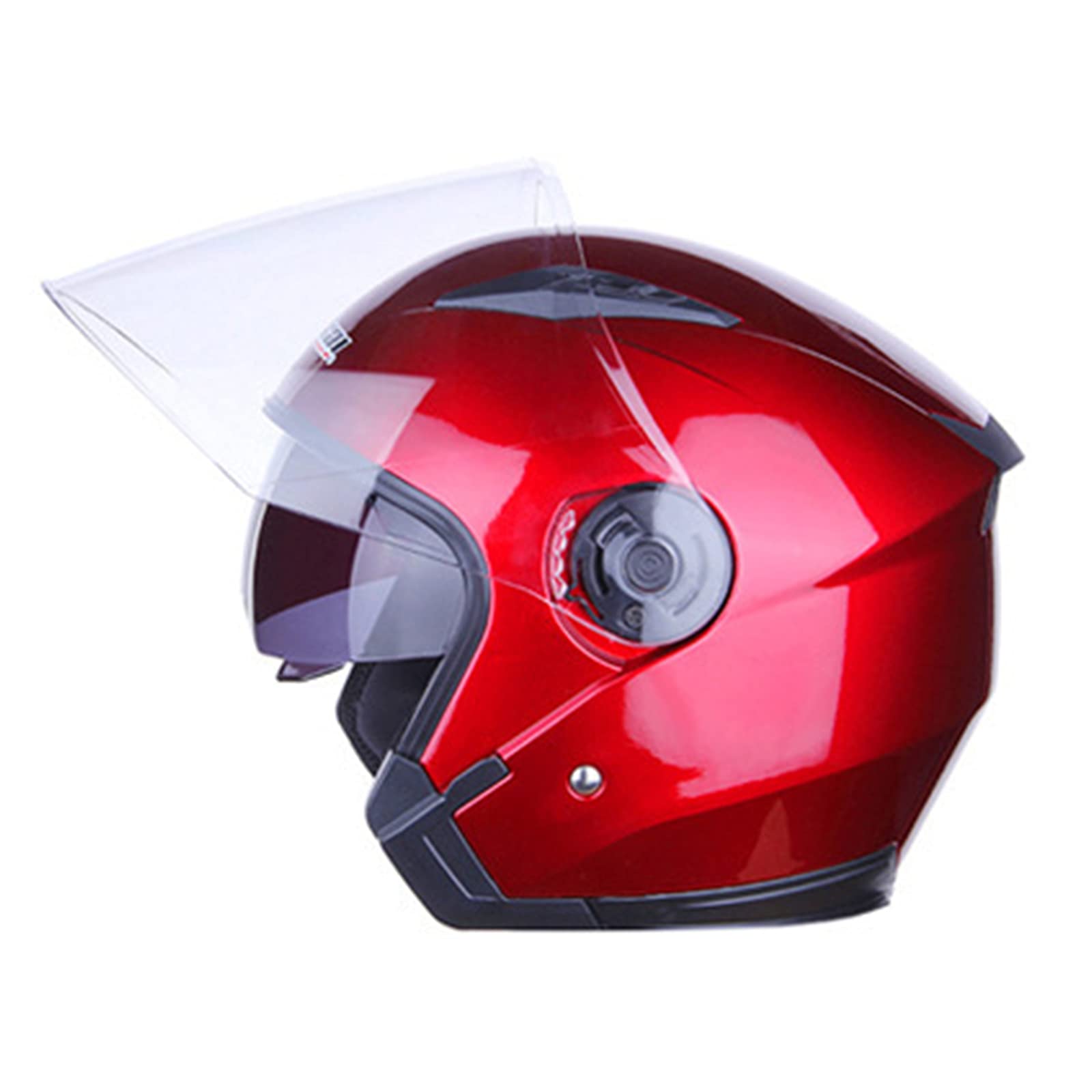 Open Face Jet Helmet Motorrad Roller Moped Mofa Scooter Offenes Helm Erwachsener Herren Damen Atmungsaktiver Mopedhelm DOT/ECE-Zertifizierung Retro Vintage Pilot Biker Helmet,Rot,M von RYDZCLH