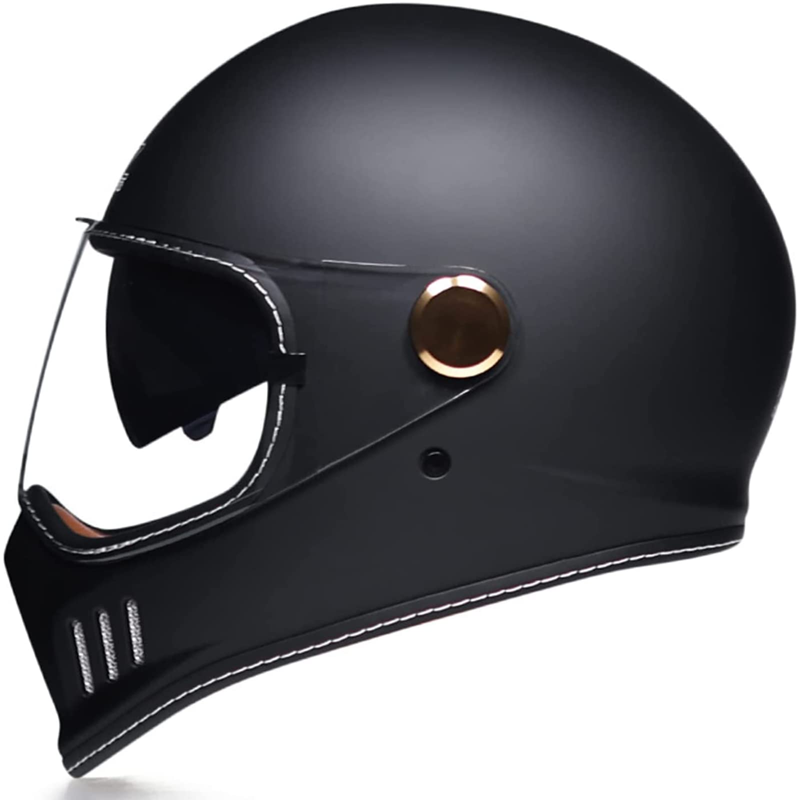 Retro-Integral-Motorradhelme für Erwachsene, Männer, Frauen, Vintage-Motorrad, Moped, Straßenfahrrad, Scooter-Helm mit Doppelvisier, DOT/ECE-geprüft,B,M von RYDZCLH