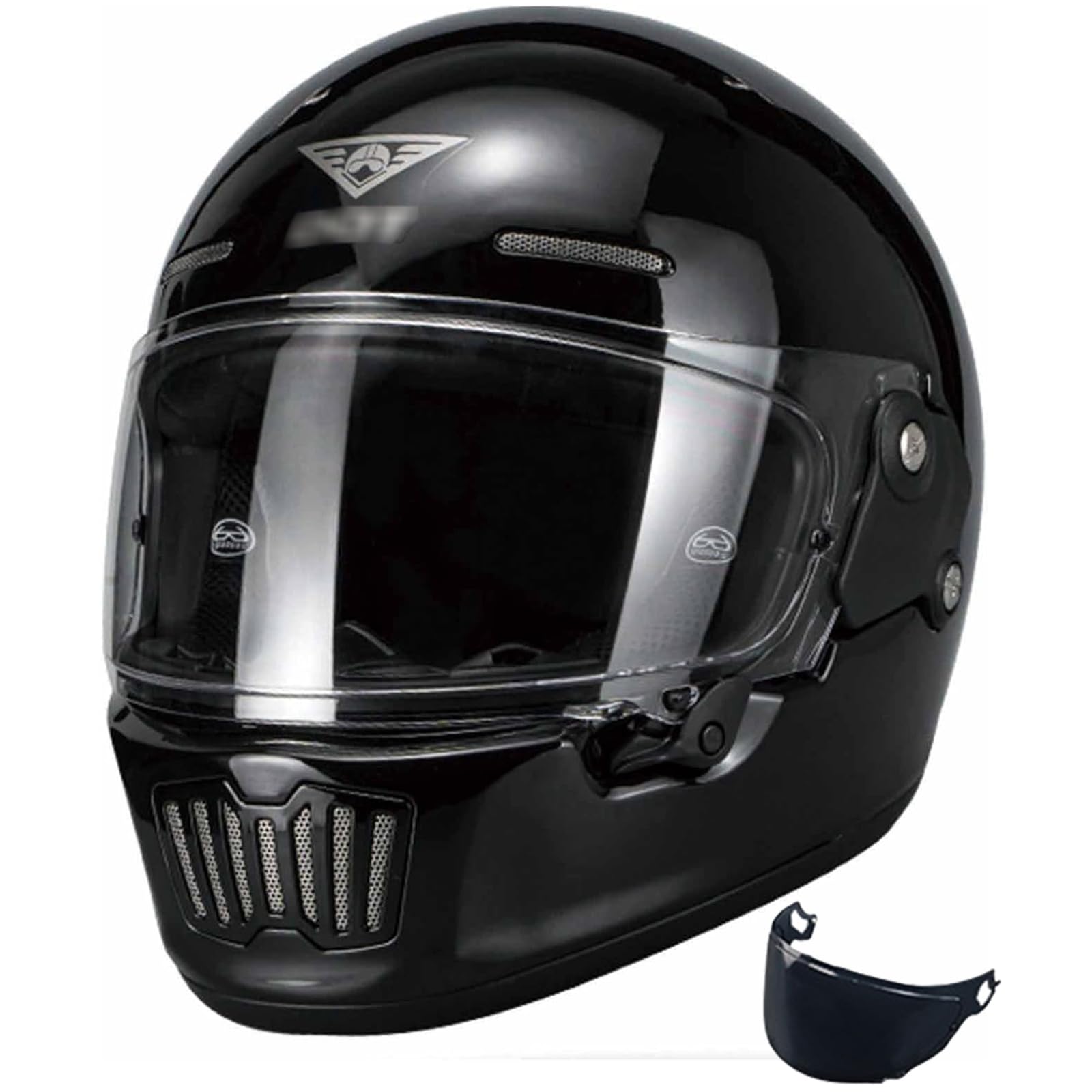 Retro Motorrad Integralhelm Moped Moto Racing Vintage Helm Unisex-Erwachsene Offroad-Helme DOT/ECE-geprüft,F,M von RYDZCLH