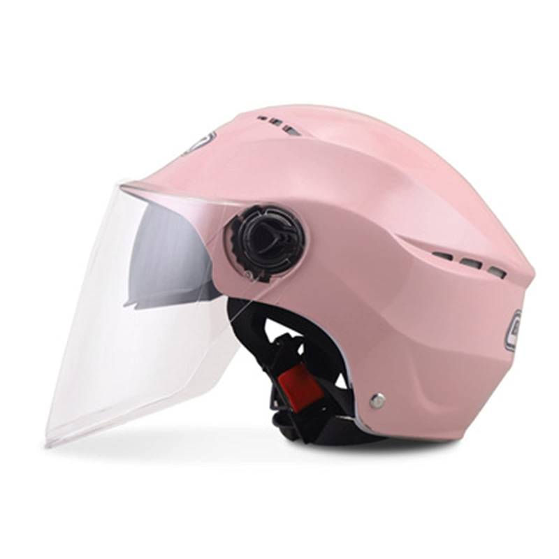 Vintage Jethelm Open Face Helm Erwachsener Halboffenes Gesicht Schützen Helm Damen Herren Oldtimer Helm Retro Sommer Unisex Motorrad Scooter Halbhelme Halbschale ECE-Zertifizierung,Pink 1,L von RYDZCLH