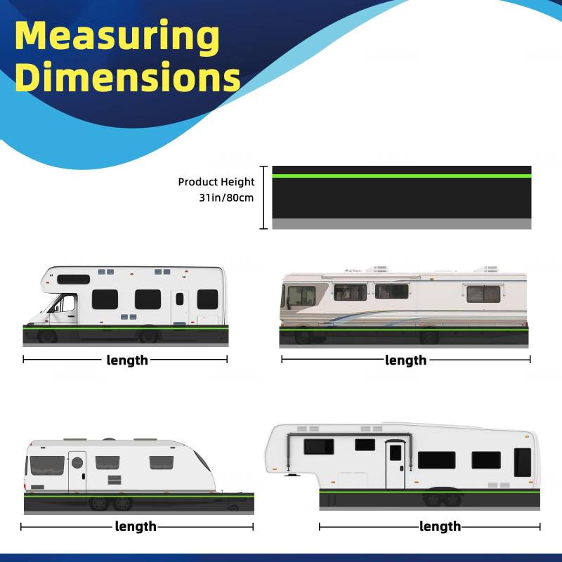 RYJYQYX Kein Bohren Erforderlich Wohnwagen Abdeckplane 0,8 m hoch Wohnwagen Garage Eisengitter an der Unterseite Wohnwagen Abdeckung Wohnwagen Abdeckung,16m/52ft von RYJYQYX