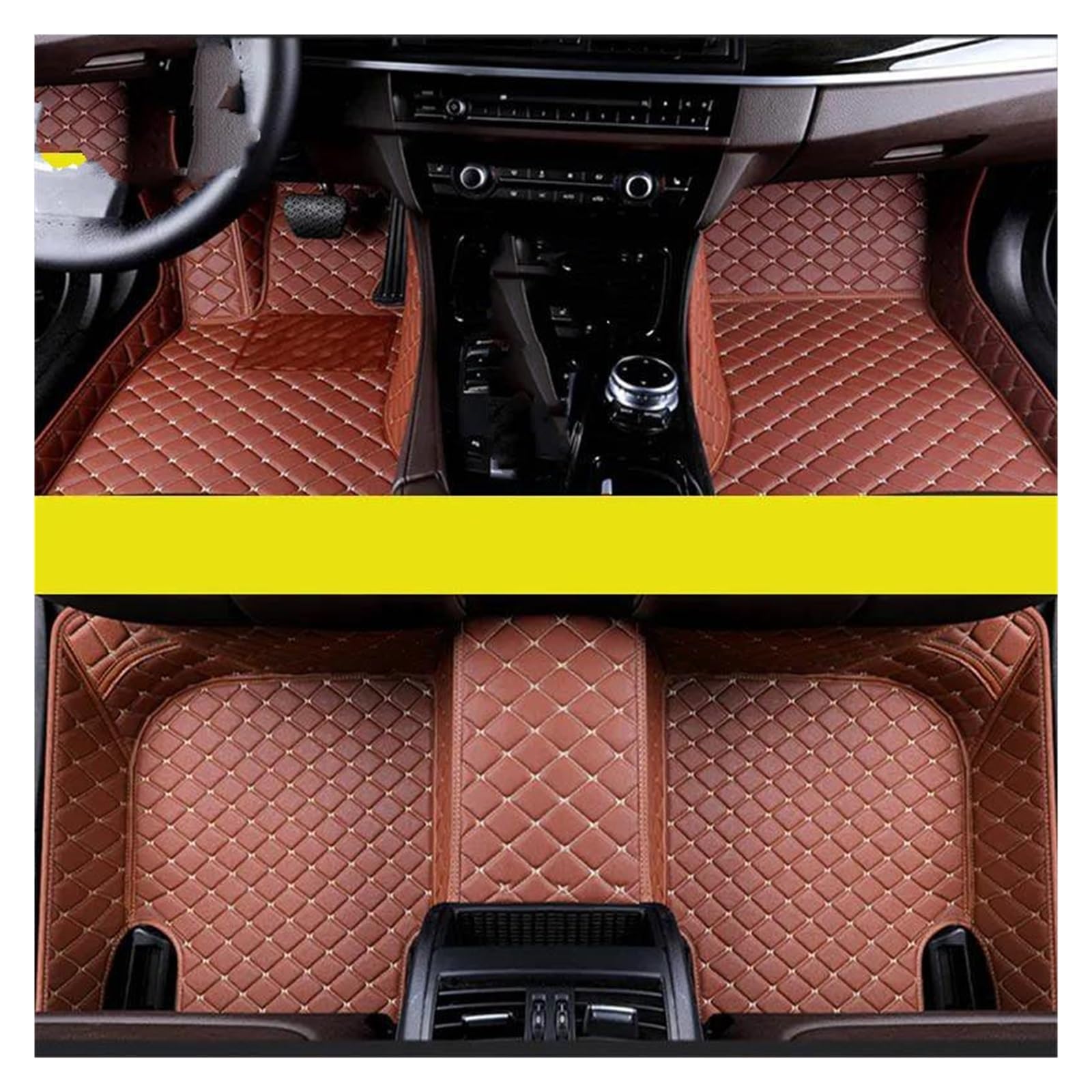 Autoteppiche Für Landrover Für Range Für Rover Für Evoque 2011-2019 2 Türen LHD Zubehör Auto-Fußmatten Auto-Innenausstattung Teppiche Matten(Brown) von RYLFEQER