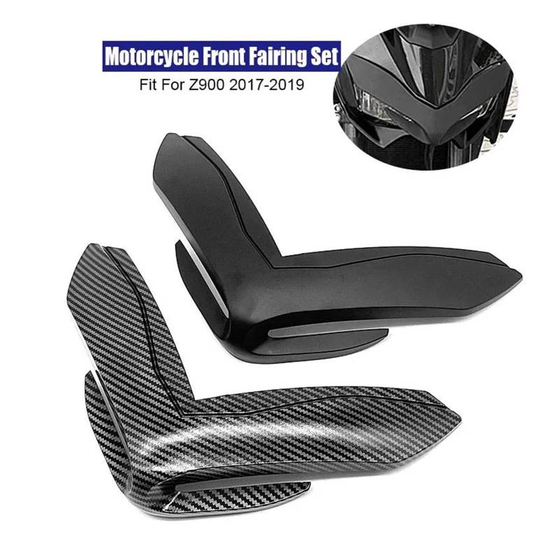 Für Kawasaki Z 900 2017-2019 Schnabel Nase Verlängerung Abdeckung ABS Kunststoff Spoiler Front Winglets Verkleidung Aerodynamische Flügel Kit(Carbon fiber appearance) von RYMZBE