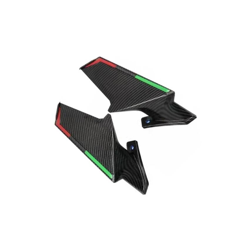 Für Kawasaki ZX6R Ninja 400 650 1000 250 ZX10R ZX-6R 2021-2023 Winglets Frontverkleidung Racing Spoiler Aerodynamischer Flügel(Carbon Fiber Exterior) von RYMZBE