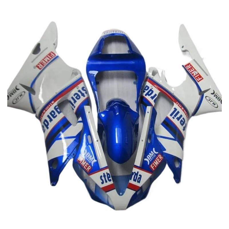 Für YZF R1 2000-2001 Motorrad Verkleidung Kit Weiß Blau ABS Verkleidung Körper Kotflügel Zubehör Spoiler von RYMZBE