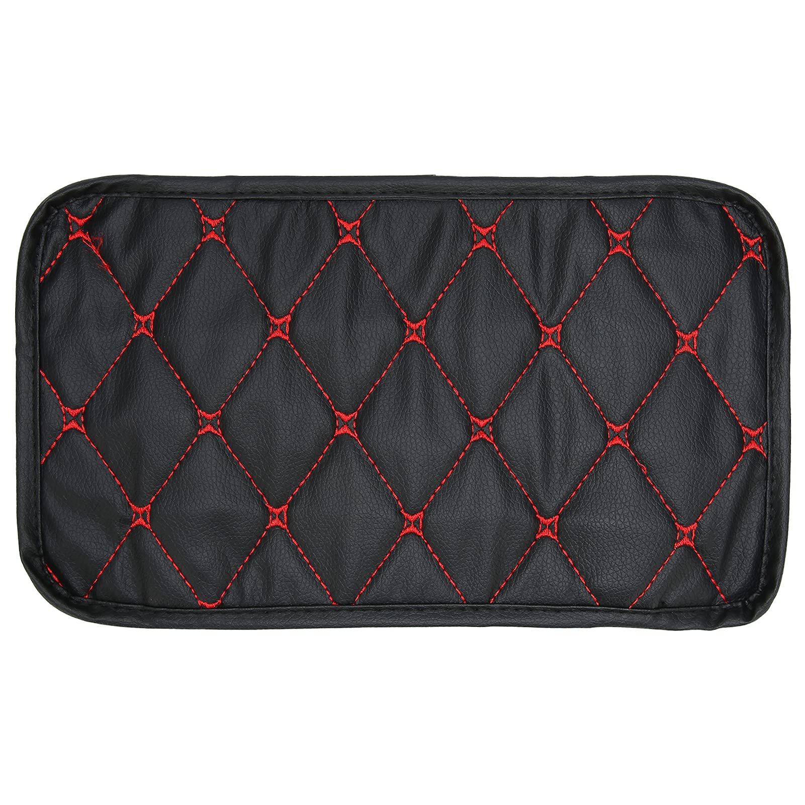 RYTTGOP Car Seat Center Console Center Console Car Seat Car Armrest Storage Box Mat Water Proof Dust Proof Pu Leather Mat Car Armrest Seat Box for Car Use (Black Background red line) von RYTTGOP