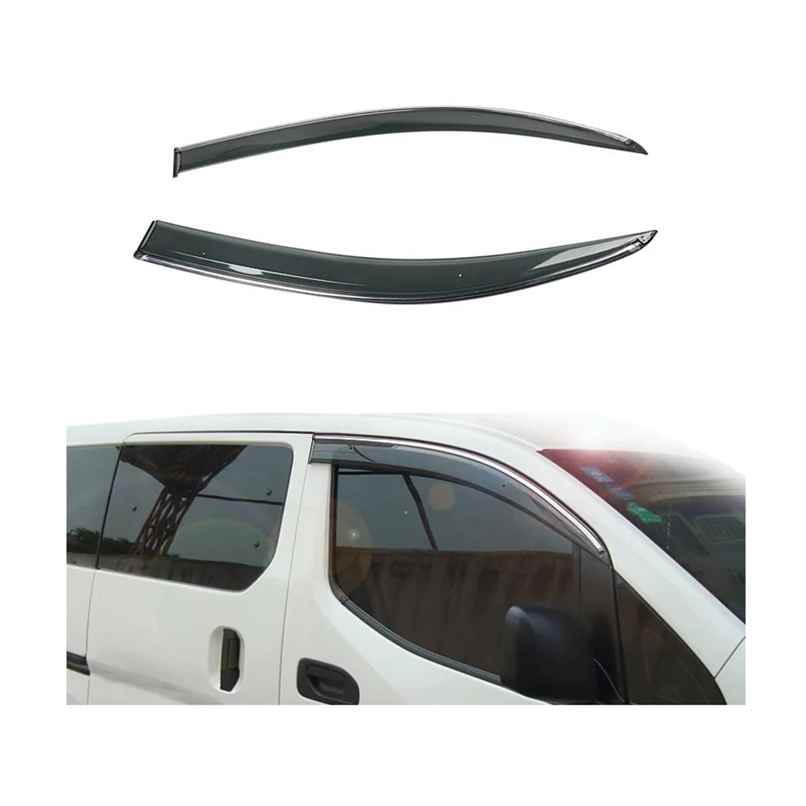 4PCS / 2PCS Injektion Fenster Visier Kompatibel for Nissan NV200 Zubehör Regen Schild Sonnenschutz Deflektor(2PCS) von RYTYHFFR