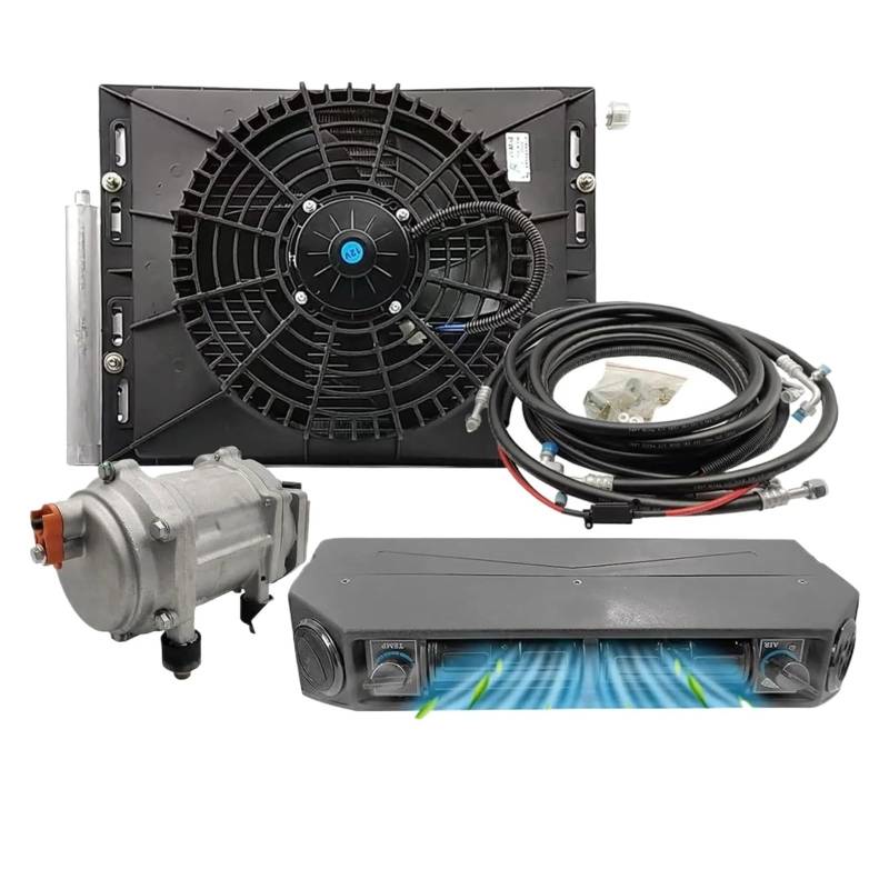 Auto Elektrische Klimaanlage 12v 24v Wärme Und Kühle Universal Lkw Bus Camper Van Kompressor Underdash Klimaanlage(Heat and Cool 12V) von RYTYHFFR