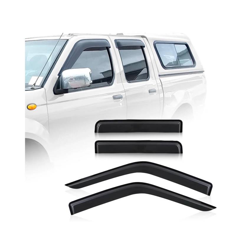 Auto Styling 4 Teile/satz Fenster Visier Wetterschutz Kompatibel for Nissan Navara D22 1997-2005 Double Cab Tür Sonne regen Schutz Windabweiser von RYTYHFFR