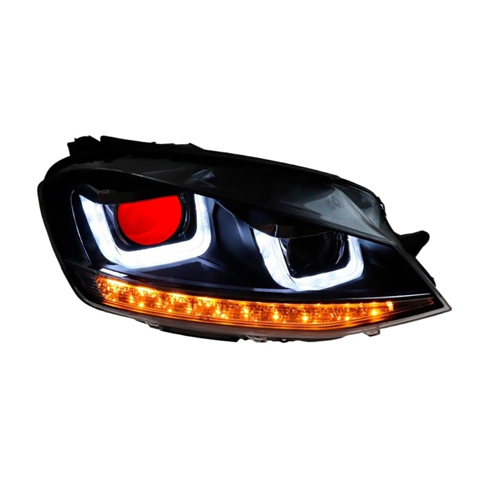 Auto-Styling-Scheinwerfer Kompatibel for Golf 7 MK7 2013-2017 Scheinwerfer LED-Tagfahrlicht Bi-Xenon-Strahl Nebelscheinwerfer Angel Eyes Zubehör(L) von RYTYHFFR