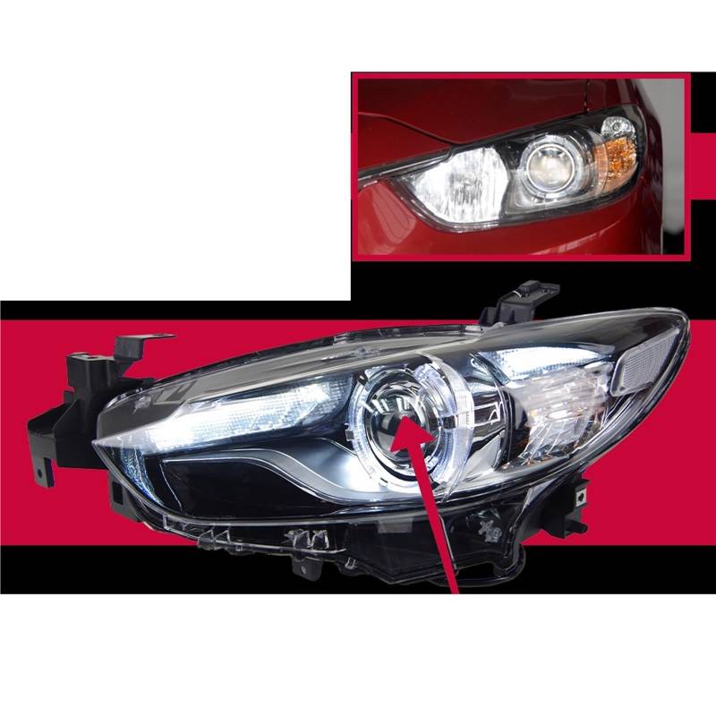 Auto-Styling-Scheinwerfer Kompatibel for Mazda 6 Mazda6 Atenza 2013-2016 L-ED-Scheinwerfer DRL-Scheinwerfer L-ed-Projektor Autozubehör(BULB) von RYTYHFFR