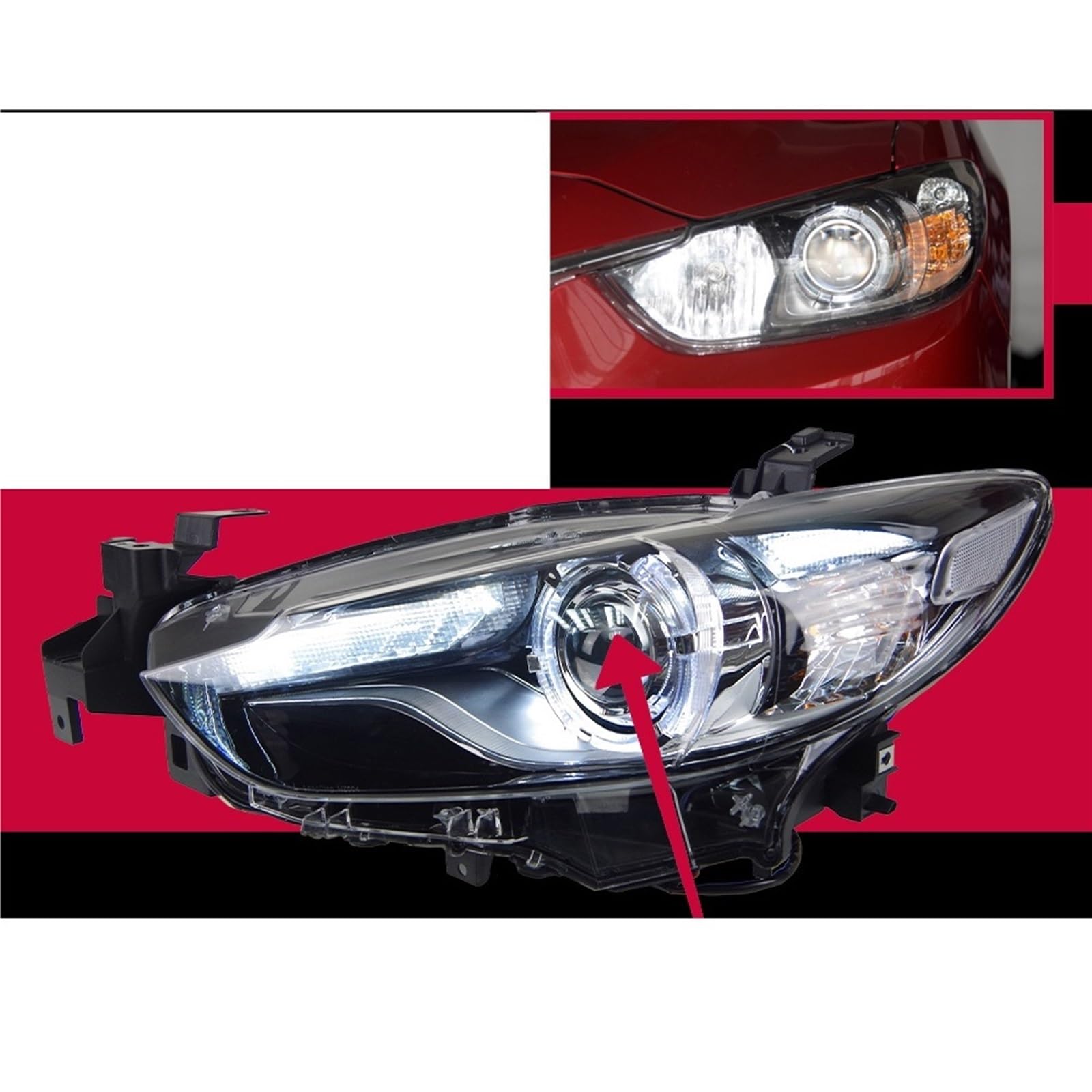 Auto-Styling-Scheinwerfer Kompatibel for Mazda 6 Mazda6 Atenza 2013-2016 L-ED-Scheinwerfer DRL-Scheinwerfer L-ed-Projektor Autozubehör(Xenon bulb) von RYTYHFFR