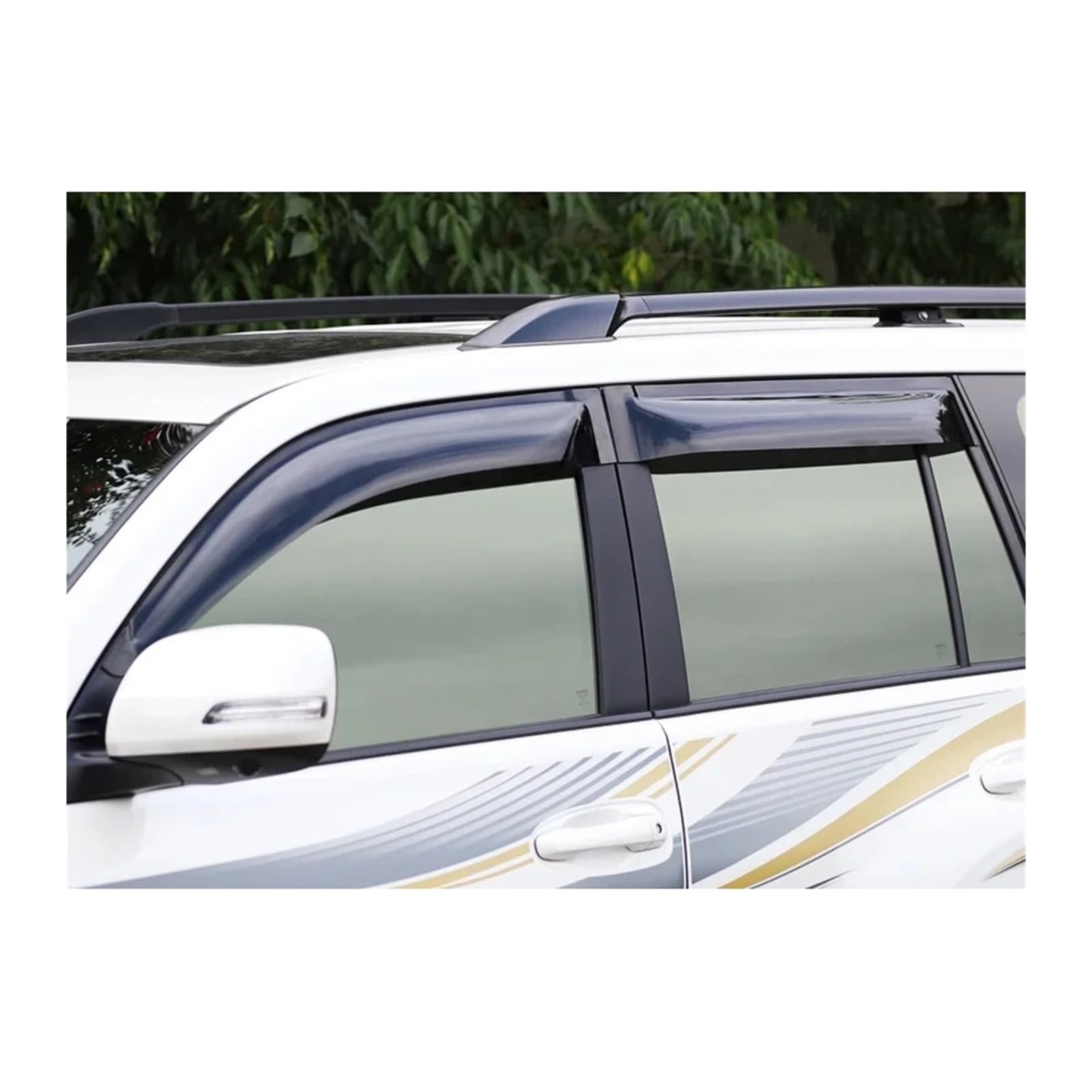 Autofenster Regenschutz Sonnenblende Abdeckung Schild Seitenfenster Deflektor Abdeckung Zierrahmen Aufkleber Kompatibel for Toyota Prado 2700 2010–2020(Acrylic Style 4P) von RYTYHFFR