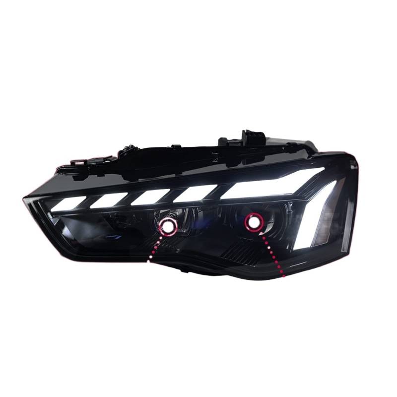 DRL-Scheinwerfer Kompatibel for A5 A5L 2013-2016 Animation Blinker Bicofal Objektiv Front Lampe Montage Auto Zubehör(RIght Hand Drive) von RYTYHFFR