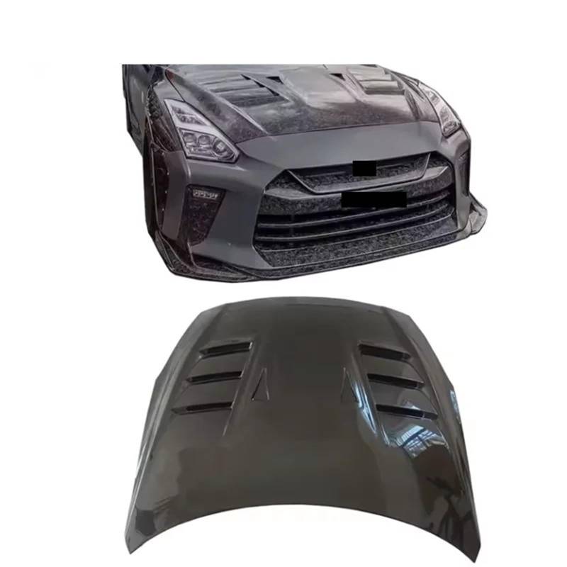 Kompatibel mit Nissan GTR R35 TS Style Carbon Fiber Motorhaube Haubenabdeckung(Carbon look) von RYTYHFFR