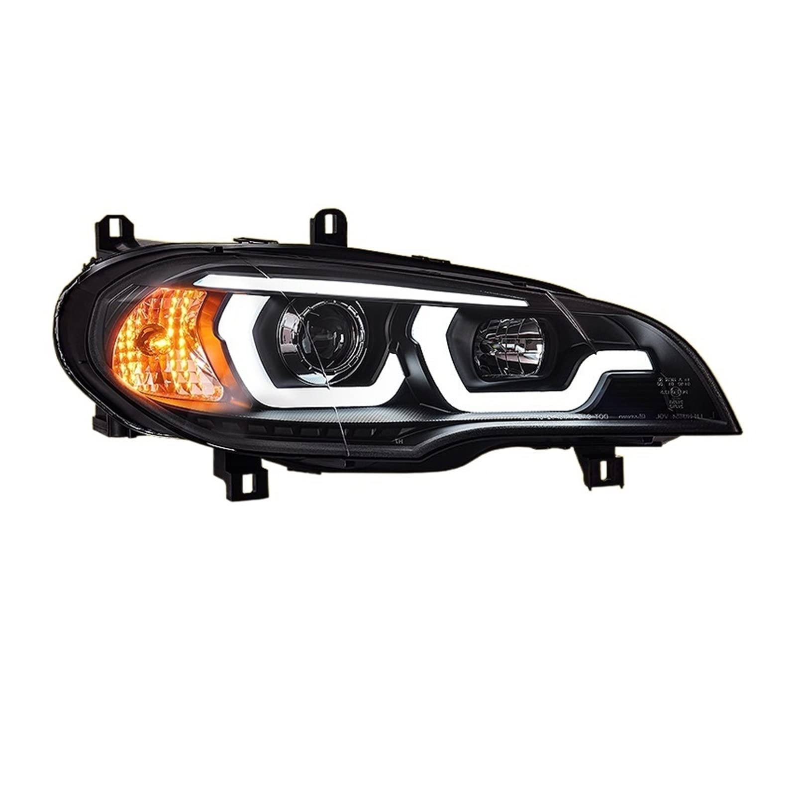 Scheinwerfer Montage Kompatibel for BMW X5 2007-2013 Tagfahrlicht Dual Strahl Objektiv Halogen Blinker von RYTYHFFR