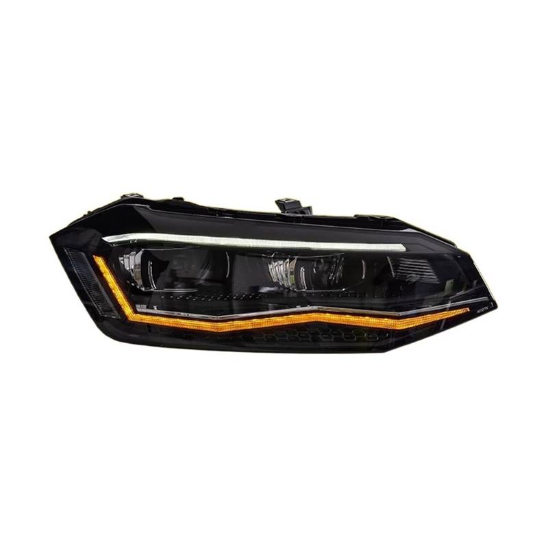 Scheinwerfereinheit Kompatibel for VW Polo 2019-2020 DRL sequentieller Blinker Fernlicht Ein Hauch von Blau(HID Lamp) von RYTYHFFR