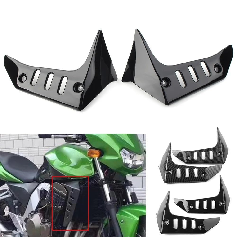 Motorrad Links rechts verkleidung 2-teilige Motorrad-ABS-Seitenabdeckungs-Verkleidungssätze für Ka&wasaki für Z 750 2004 2005 2006 2007, Kohlefaser/Glanzschwarz von RYUIO