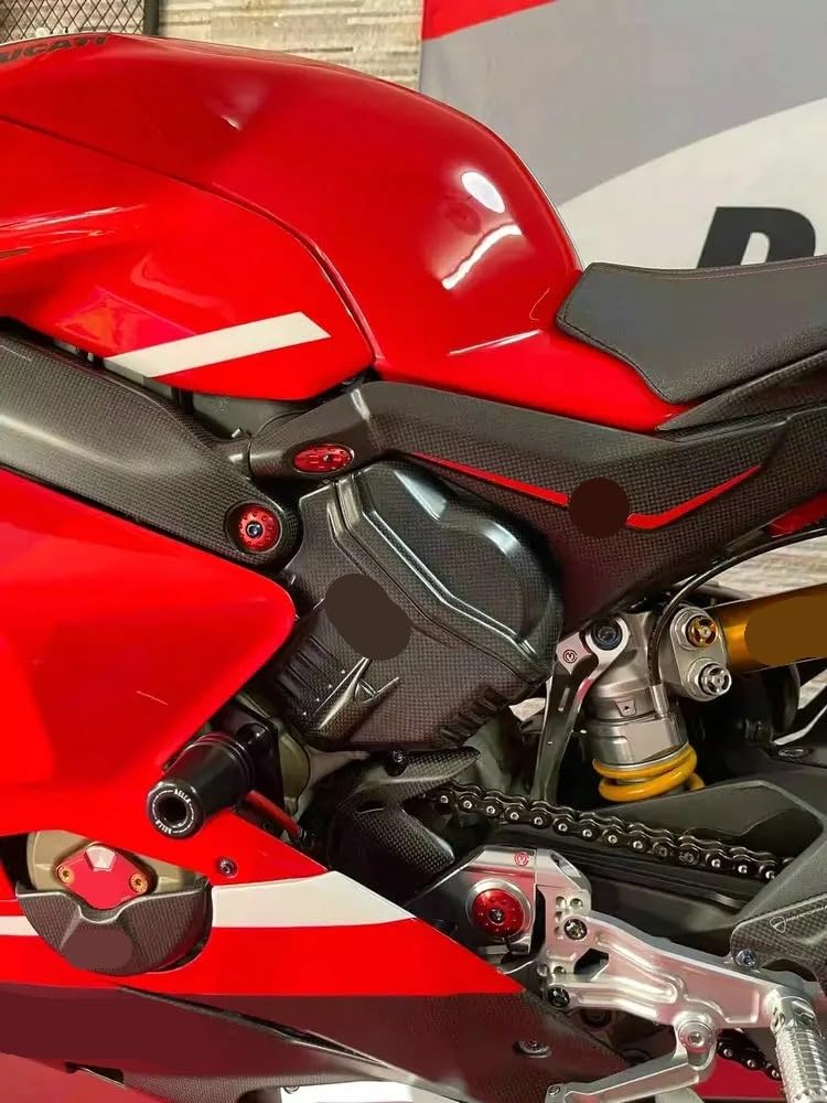 Motorrad Links rechts verkleidung Für Du&Cati Für Panigale V4 R/S 2018-2023 Carbon Faser Für Sitz Seite Hilfsrahmen Verkleidung Abdeckung Cowling Panel Schutz Kits von RYUIO