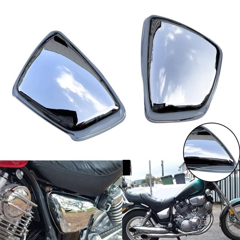 Motorrad Links rechts verkleidung Für Ya&maha XV 700 750 1000 1100 Für Vi&Rago 1984-Up Chrom Batterieverkleidungsabdeckung Links Rechts Seitenschutz Zubehör von RYUIO