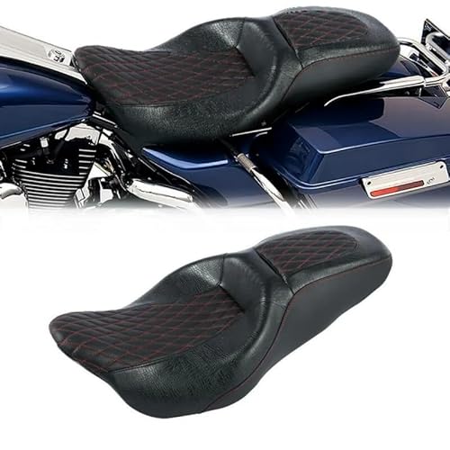 Motorrad Sitz Motorradfahrer-Beifahrersitz für Ha&rley für Touring Street für Electra Glide 2009-2020 5 Nähte Farben von RYUIO