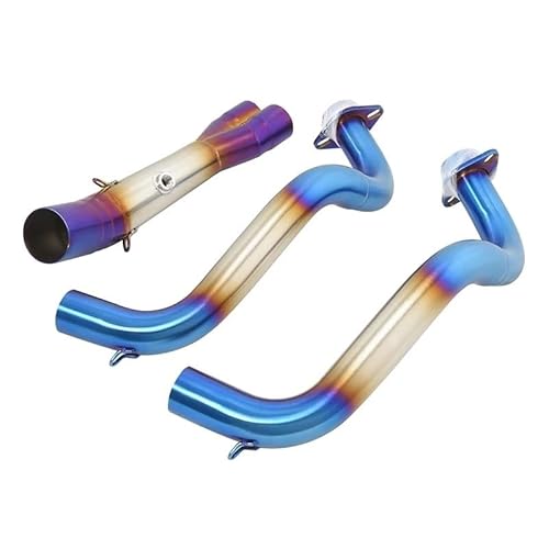 RYUIO Motorrad Abgasrohr Schalldämpfer Für MT07 Für FZ 07 Für XSR 700 2014-2021 Motorradauspuff Moto Front Link Pipe Connect 508 Mm Schalldämpfer von RYUIO