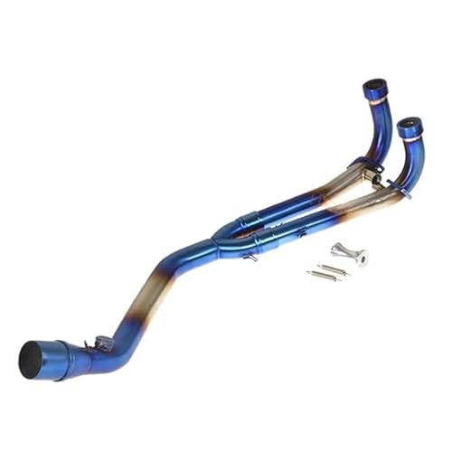 RYUIO Motorrad Abgasrohr Schalldämpfer Motorrad Blau Auspuff Volle Header Rohr Für Ya&maha Für TMAX530 Für TMAX500Für T-MAX Für TMAX 500 530 2008-2017 von RYUIO