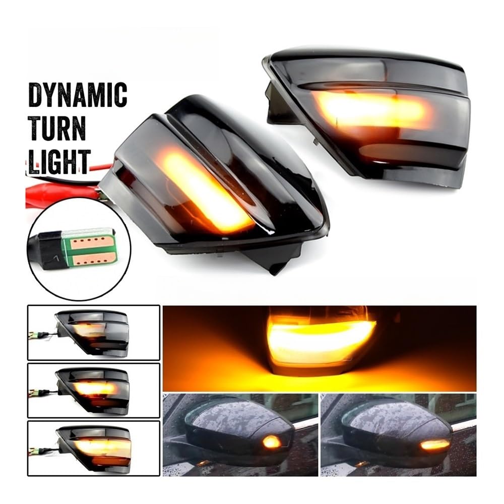 RYUIO Spiegel Blinker Für Für S-Max 07-14 Für Kuga Für C394 08-12 Für C-MAX 11-19 Blinker Seitenflügelspiegel Kontrollleuchte von RYUIO